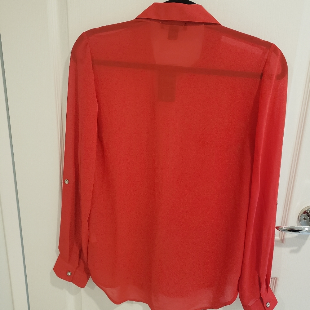 Red polyester blouse - Picture 2 of 3